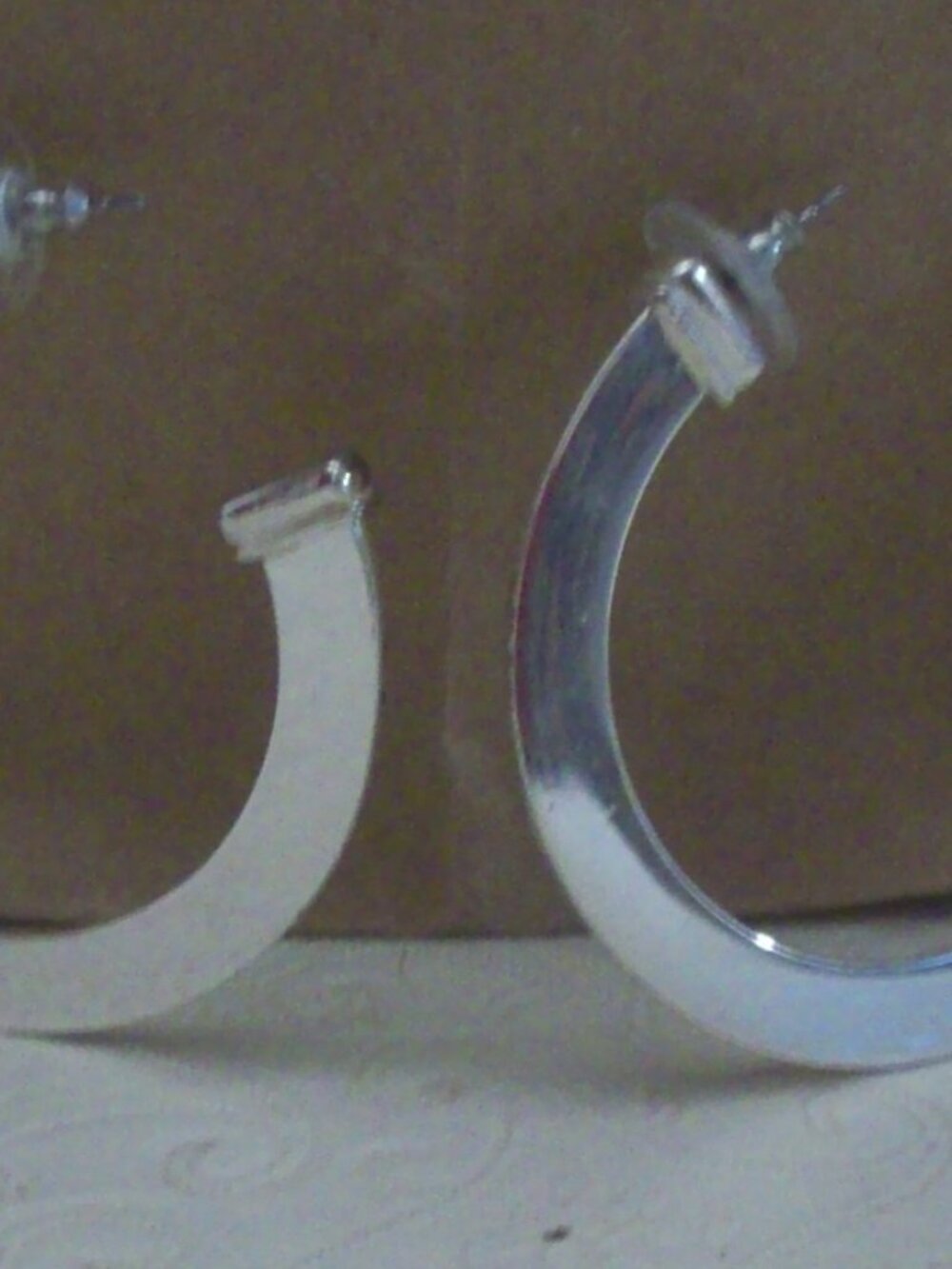 Lauren Ralph Lauren (LRL) Silver Tone Open Hoop Earrings, NWOT